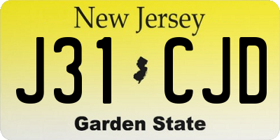 NJ license plate J31CJD