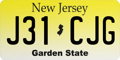 NJ license plate J31CJG