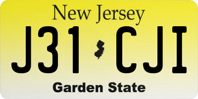 NJ license plate J31CJI