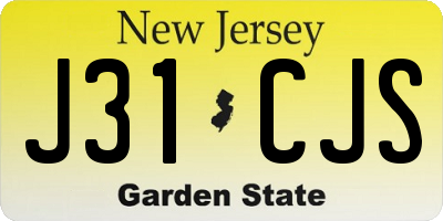 NJ license plate J31CJS