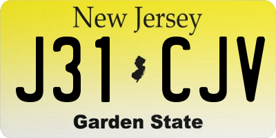 NJ license plate J31CJV