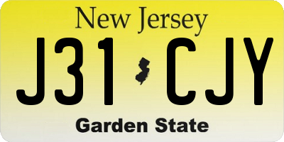 NJ license plate J31CJY