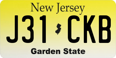 NJ license plate J31CKB