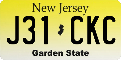 NJ license plate J31CKC