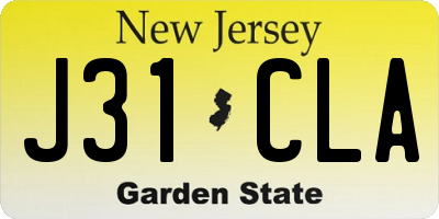 NJ license plate J31CLA