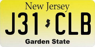 NJ license plate J31CLB