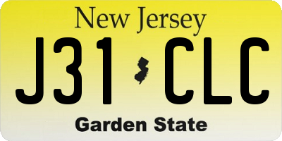 NJ license plate J31CLC