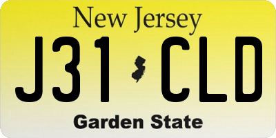 NJ license plate J31CLD