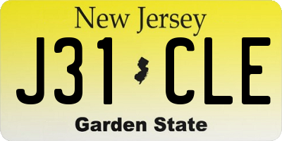NJ license plate J31CLE