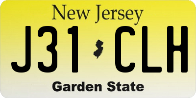 NJ license plate J31CLH