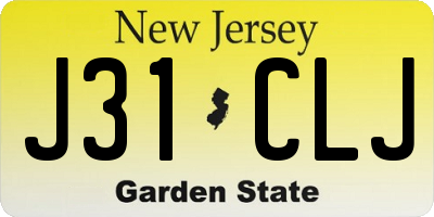 NJ license plate J31CLJ