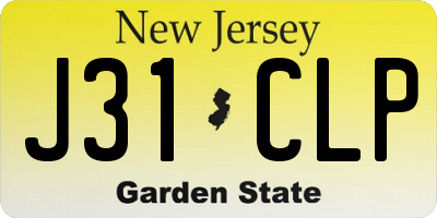 NJ license plate J31CLP