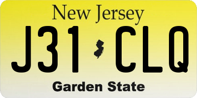 NJ license plate J31CLQ