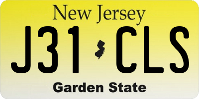 NJ license plate J31CLS