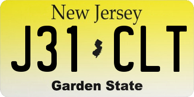 NJ license plate J31CLT