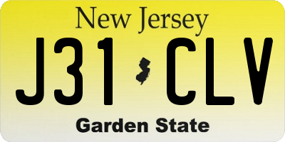 NJ license plate J31CLV