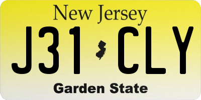 NJ license plate J31CLY