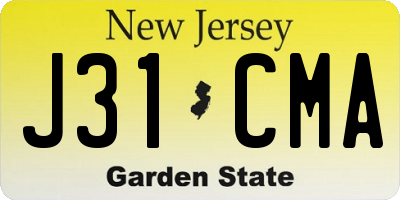 NJ license plate J31CMA