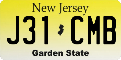 NJ license plate J31CMB