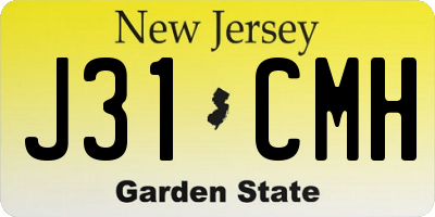 NJ license plate J31CMH