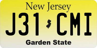 NJ license plate J31CMI