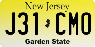 NJ license plate J31CMO