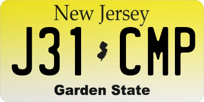NJ license plate J31CMP