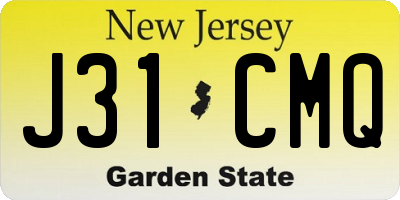 NJ license plate J31CMQ