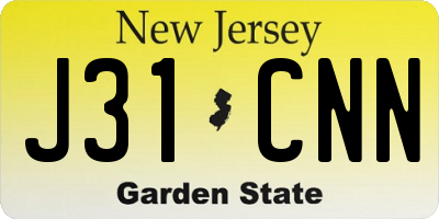 NJ license plate J31CNN