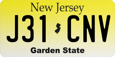 NJ license plate J31CNV