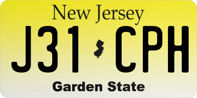 NJ license plate J31CPH