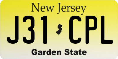 NJ license plate J31CPL