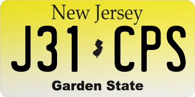 NJ license plate J31CPS