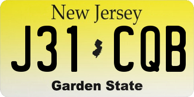 NJ license plate J31CQB