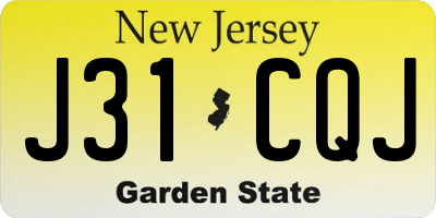NJ license plate J31CQJ