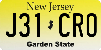 NJ license plate J31CRO