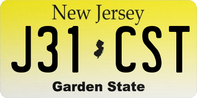 NJ license plate J31CST