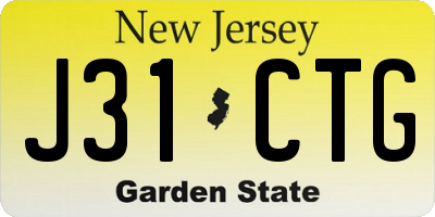 NJ license plate J31CTG