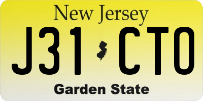 NJ license plate J31CTO