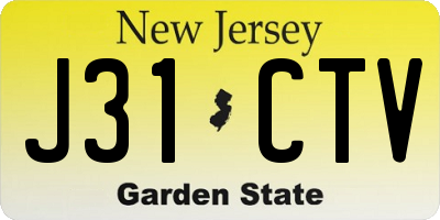 NJ license plate J31CTV