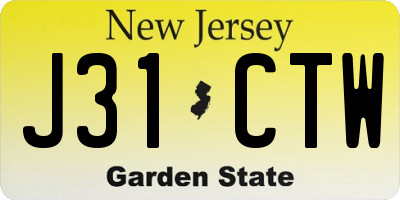 NJ license plate J31CTW