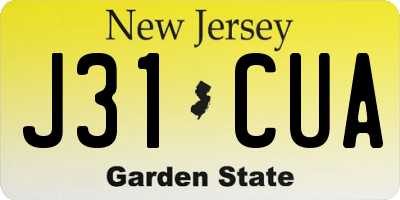 NJ license plate J31CUA