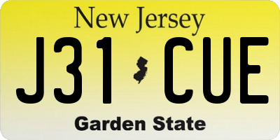 NJ license plate J31CUE
