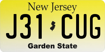 NJ license plate J31CUG