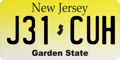 NJ license plate J31CUH