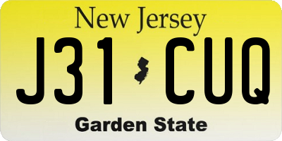 NJ license plate J31CUQ