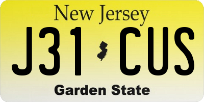 NJ license plate J31CUS