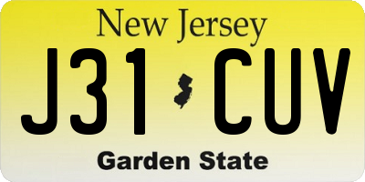 NJ license plate J31CUV