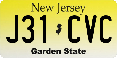 NJ license plate J31CVC