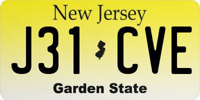 NJ license plate J31CVE